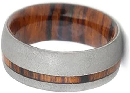 Sandblast Titanium 6mm Comfort-Fit Ironwood Ring, Size 12.5