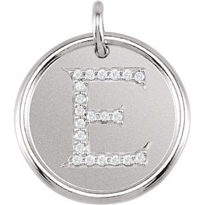 Diamond Initial "E" Pendant, Sterling Silver (0.1 Ctw, Color GH, Clarity I1)