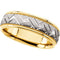 7mm 14k White and Yellow Gold Two-Tone Designer Band, Size 7 to 13.25