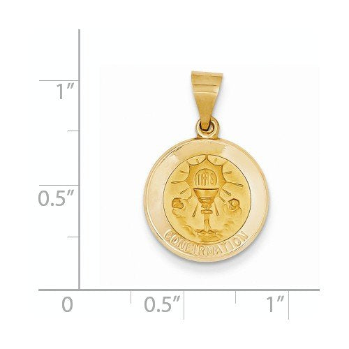 14k Yellow Gold Confirmation Medal Pendant (18X15MM)