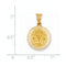 14k Yellow Gold Confirmation Medal Pendant (18X15MM)