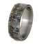 Deer Antler, Oak Wood Pinstripe 8mm Comfort-Fit Titanium Wedding Band, Size 11.25