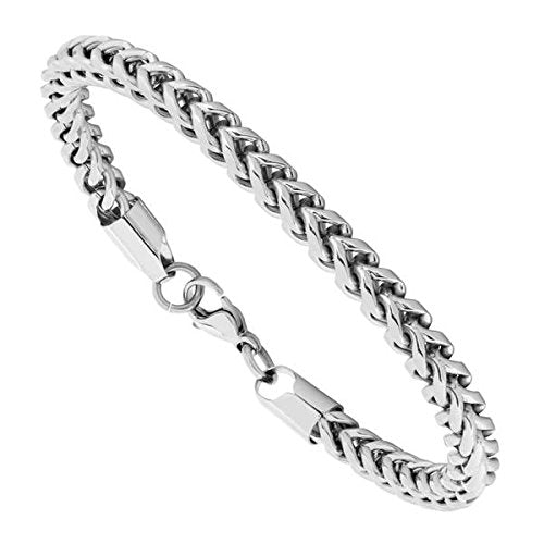 Men's Hand-Braided Link Bracelet, Stainless Steel, 8.5"