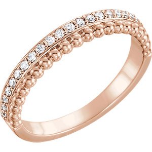 Diamond Beaded Ring, 14k Rose Gold (1/4 Ctw, Color G-H, Clarity I1), Size 6