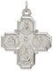 Sterling Silver 4-Way Cross Medal (35X30MM)