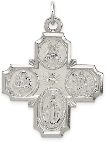 Sterling Silver 4-Way Cross Medal (35X30MM)