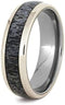 Deer Antler, 14k White Gold 7mm Titanium Comfort-Fit Ring, Size 5