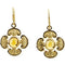 14k White Gold Citrine Maltese Cross Earrings