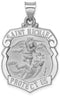 Rhodium-Plated 14k White Gold St. Michael Badge Medal Pendant (30X22MM)