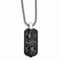 Edward Mirell Black Titanium Casted Dog Tag Pendant Necklace, 20"