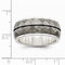 Edward Mirell Sterling Silver and Black Titanium Inlay Black Stripe 10mm Wedding Band