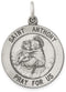 Sterling Silver Antiqued Saint Anthony Medal Pendant (30X21MM)