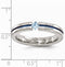 Edward Mirell Titanium Blue Topaz and Grooved Blue Anodized 4mm Wedding Band, Size 9.5