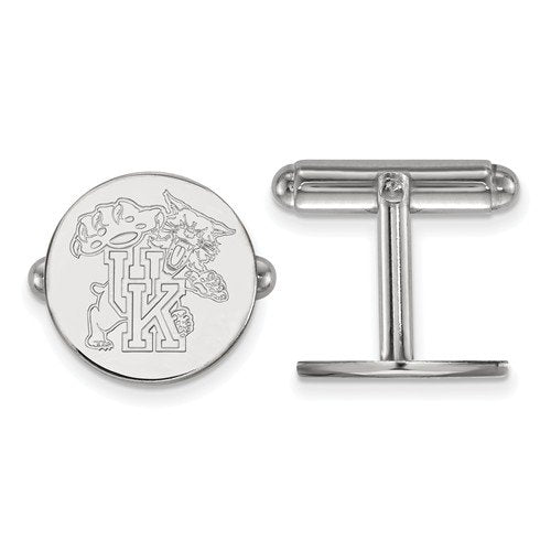 Rhodium-Plated Sterling Silver University Of Kentucky Cuff Links, 15MM