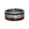 Gibeon Meteorite, Afzelia Wood 10mm Comfort-Fit Matte Flat Titanium Band, Size 10