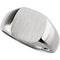 Men's Closed Back Square Signet Ring, 18k X1 White Gold (14mm) Size 12.25