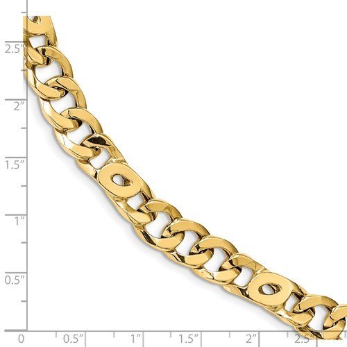 Men's Polished 14k Yellow Gold 8.37mm Link Bracelet, 7.75"