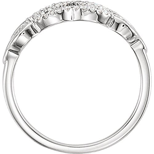 Diamond Woven Ring, Rhodium-Plated 14k White Gold (1/5 Ctw, Color G-H, Clarity I1), Size 6.25