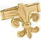 14k Yellow Gold Fleur de Lis Cuff Link, Single