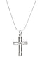 Rhodium Plate Sterling Silver 'His Masterpiece' Cross Necklace, 22"