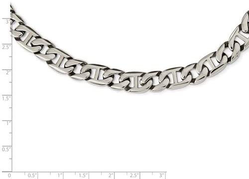 Stainless Steel 9mm Maritime Anchor Chain Necklace, 24"