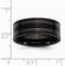 Brushed Titanium Black IP 8mm Grooved Comfort-Fit Comfort-Fit Band, Size 8