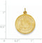 14k Yellow Gold US Army St. Christopher Medal Pendant (25X19MM)