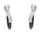 Tango Collection Black Ti Memory Cable, Argentium Silver, White Sapphire Hoop Earrings