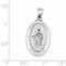 Rhodium-Plated 14k White Gold St. Jude Thaddeus Medal Pendant (27X16MM)