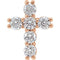 Diamond Cross Pendant, Rhodium-Plated 14k Rose Gold (1/4 Ctw, Color G-H, Clarity I1 )