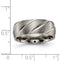 Satin-Brushed, Grey Titanium Swirl Design 8mm Grooved Edge Band, Size 8