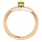 Peridot Pear and Diamond Chevron 14k Rose Gold Ring (.145 Ctw,G-H Color, I1 Clarity)