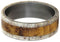 Buckeye Burl, Deer Antler 8mm Comfort-Fit Matte Titanium Band, Size 11.75