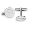 Rhodium-Plated Sterling Silver Circle Cuff Links, 15MM