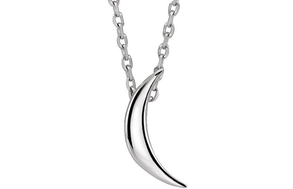 Platinum Crescent Necklace, 16-18"