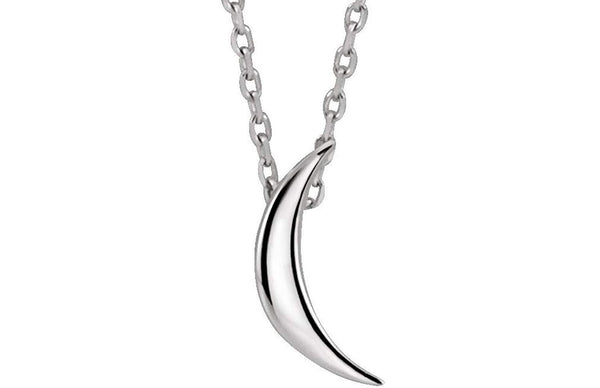 Sterling Silver Crescent Necklace, 16-18"