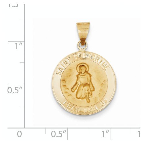 14k Yellow Gold St. Peregrine Medal Pendant (21X19MM)