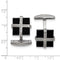 Stainless Steel Black IP-Plated Cubic Zirconia Square Cuff Links