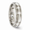 Silver Inlay Collection Brushed and Polished Titanium, Argentium Silver 6mm Band