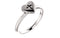 Platinum Heart with Cross Slim Profile Ring, Size 4.75