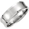 7.5mm 14k White Gold Fancy Beveled Edge Carved Band Size 4