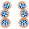 Aquamarine Three-Stone Ear Climbers, 14k Rose Gold