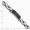 Men's Brushed Stainless Steel 11mm Black Carbon Fiber Bracelet, 9"