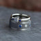 10k White Gold Blue Sapphire, Meteorite Ring and Blue Sapphire, Diamond Comfort-Fit Titanium Band His and Hers Rings