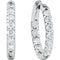 Diamond Inside-Outside Hoop Earrings, Rhodium-Plated 14k White Gold (1/4 Ctw, Color G-H, Clarity I1)