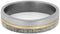 Deer Antler, 14k Yellow Gold 6mm Comfort-Fit Brushed Titanium Wedding Ring, Size 4.75