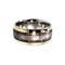 Dinosaur Bone, 14k Yellow Gold Pinstripe, Gibeon Meteorite 11mm Comfort Fit Titanium Wedding Band