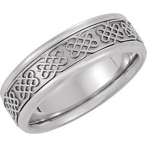 7mm 14k Yellow Gold Celtic Wedding Band, Sizes 5 to 12.5