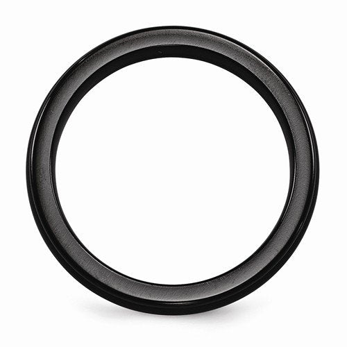 Black Ti Collection 4mm Domed Comfort-Fit Titanium Band