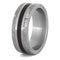 Gibeon Meteorite, Petrified Wood 8mm Matte Titanium Comfort-Fit Wedding Band